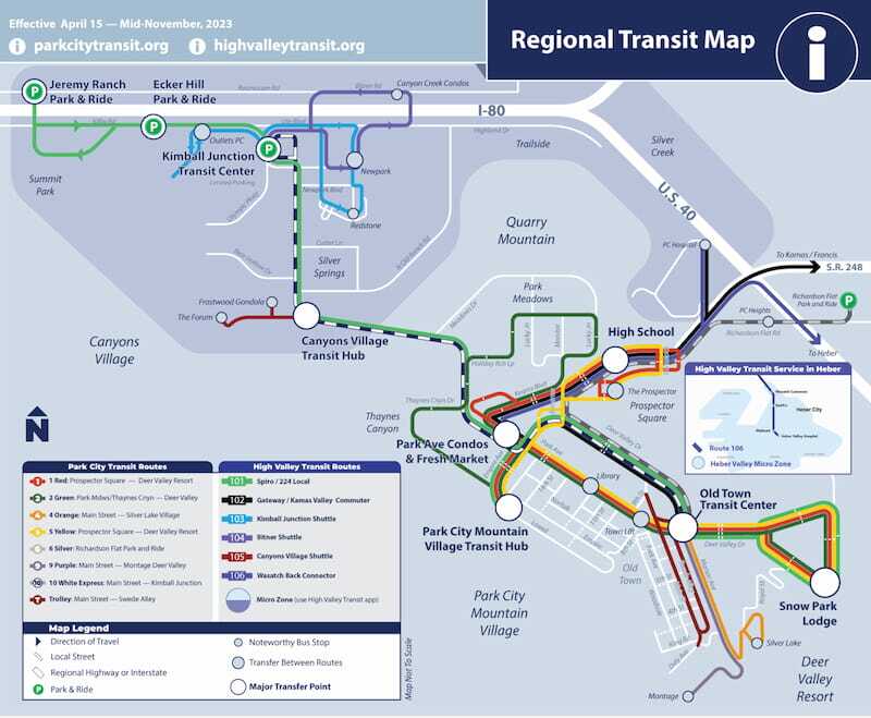 park city utah bus map